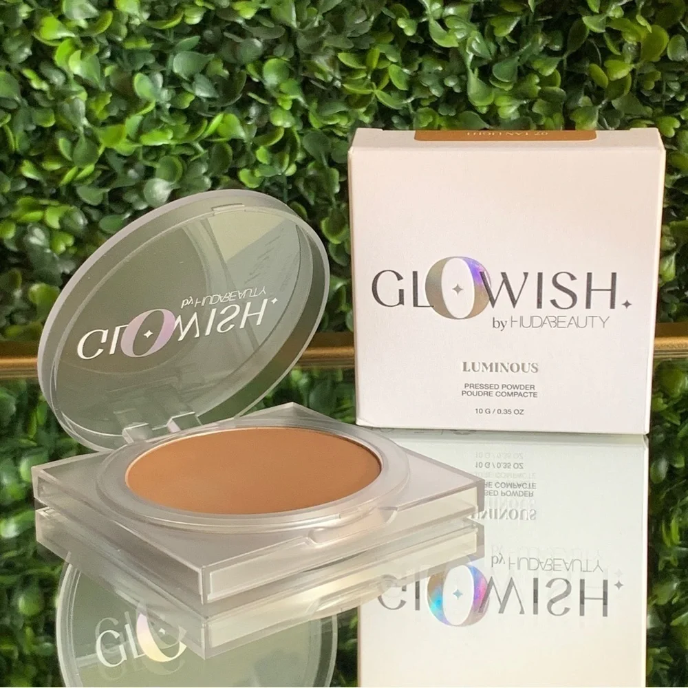 Huda TAN LIGHT 07 GloWish Luminous Pressed Powder | NEW | Full Size 10g Blurring